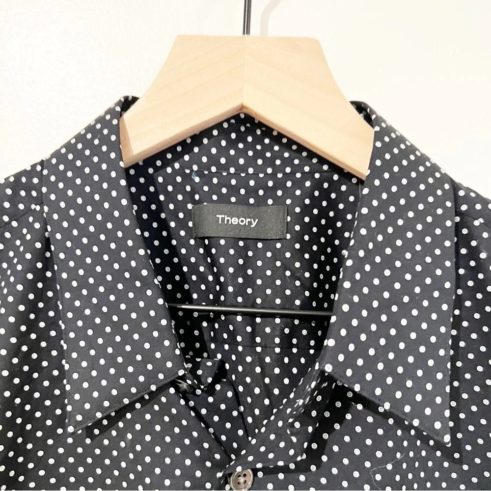 NWT Theory Irving Witan Slim Fit Short Sleeve Button Down Men’s Shirt Size Large - Picture 9 of 12